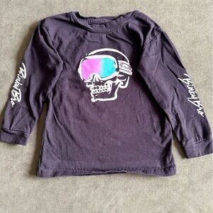 Binky Bro Black Long Sleeve Shirt with Skull Design